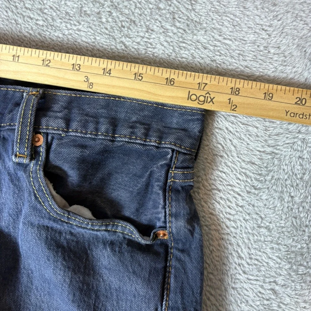 Levi's Jeans Men 34x32 501‎ Original Fit Faded Whiskered Blue Straight Leg Denim